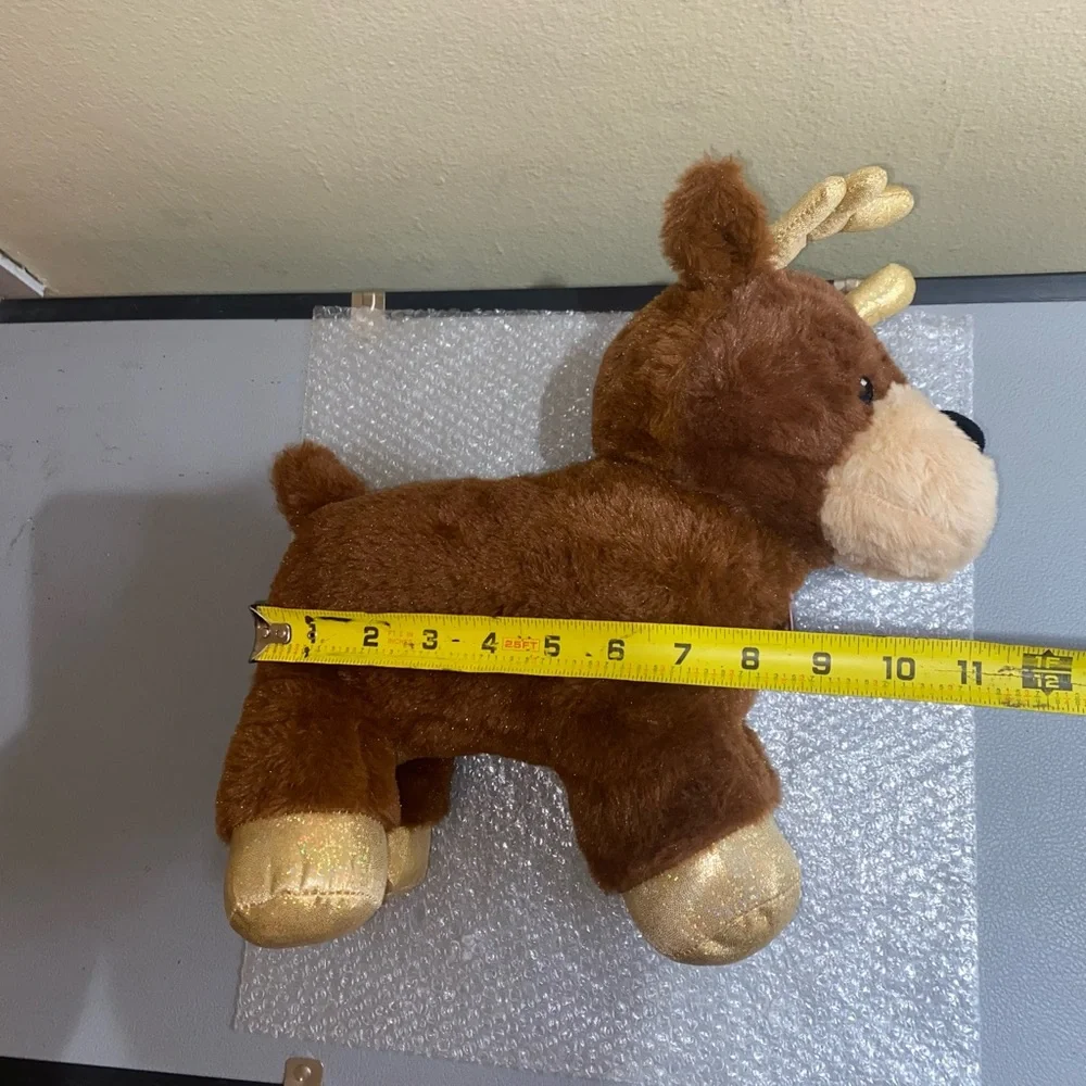 NWT Fortune Reindeer Plush Dog Toy - Brown with Gold Accents & Shimmer